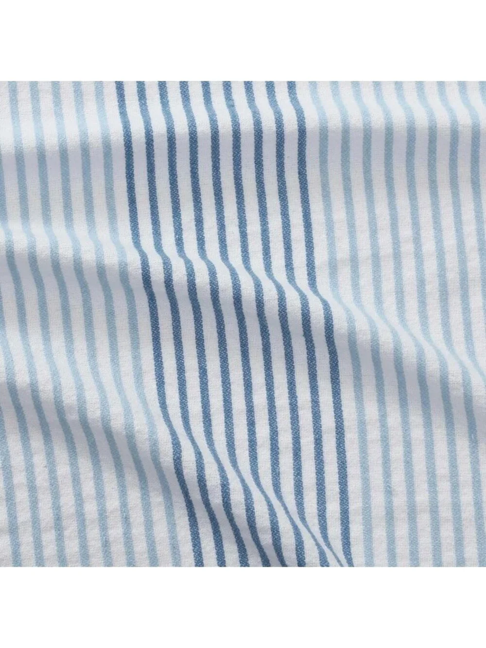 Coastal Stripe Shower Curtain, Soft Cotton Blend, Breathable Fabric, 70x72 Ocean